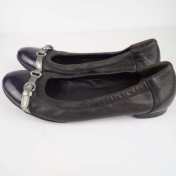 AGL Attilio Giusti Leombruni Ballet Flat Womens 39 US 9  Leather Purple Cap Shoe - Picture 3 of 11